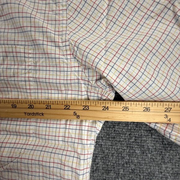 Faconnable Lightweight Red White Check Button-Down All Cotton Medium French Mens - Picture 8 of 13